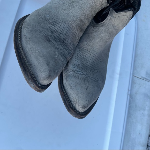 Tony lama cowboy boots black gray pointed toe men’s size 8.5 leather - Picture 6 of 9